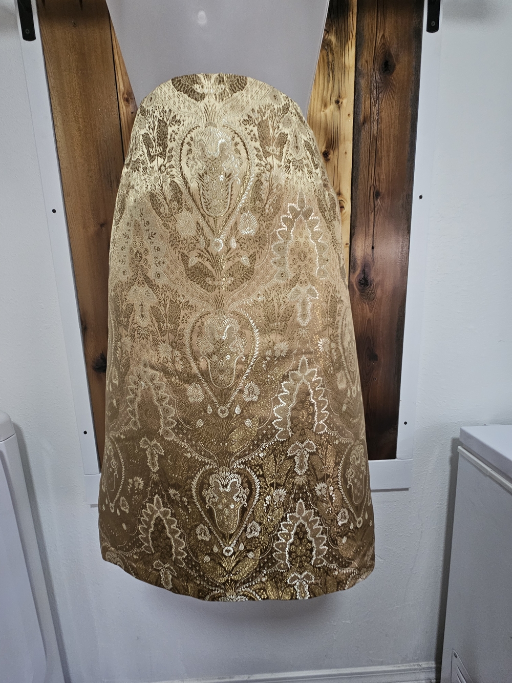 Jaclyn Smith Metallic Gold Brocade A-Line Skirt